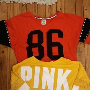 2 PINK cropped tops
